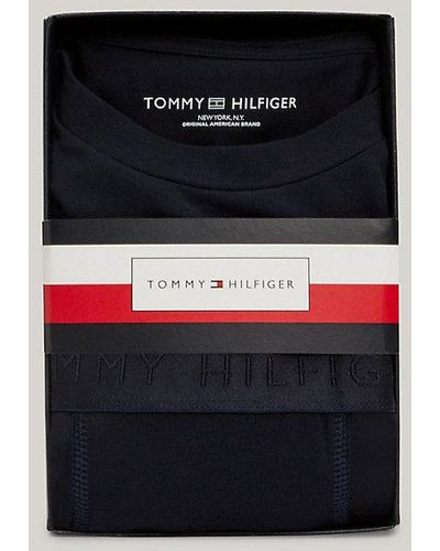 Tommy Hilfiger T-Shirt und Trunk in Metallic als Geschenkset - Blau