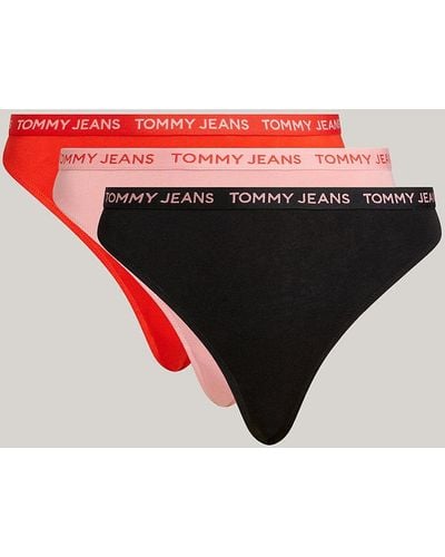 Tommy Hilfiger Lot de 3 strings Essential à logo - Multicolore