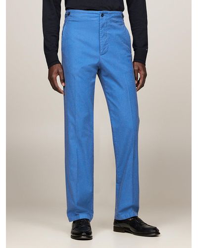 Tommy Hilfiger Garment Dyed Regular Fit Trousers - Blue