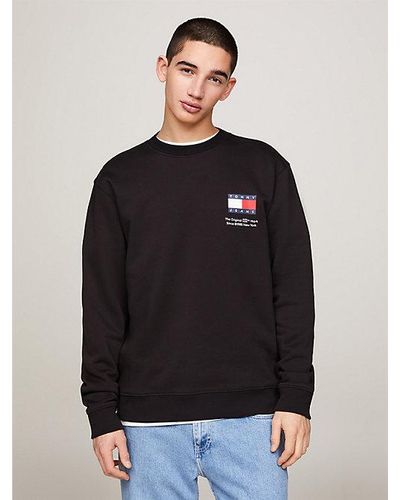 Tommy Hilfiger Essential Sweatshirt Met Ronde Hals En Logo - Zwart