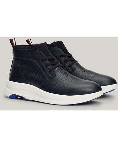 Tommy Hilfiger Leather Chunky Hybrid Boots - Blue