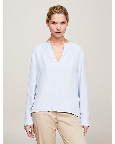 Tommy Hilfiger Relaxed Blouse Van Viscose Crêpe - Wit