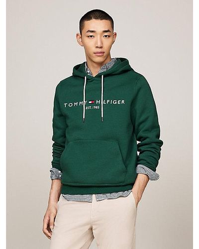 Tommy Hilfiger Regular Fit Hoodie Met Geborduurd Logo - Groen