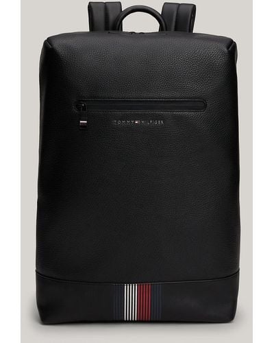 Tommy Hilfiger Metal Logo Laptop Sleeve Backpack - Black