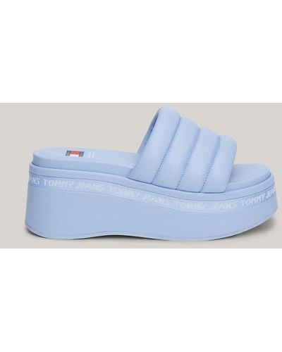 Tommy Hilfiger Logo Wedge Platform Sandals - Blue