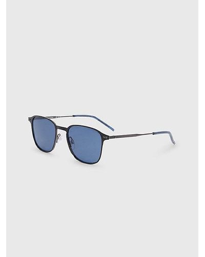 Tommy Hilfiger Gafas de sol cuadradas de acero inoxidable - Azul
