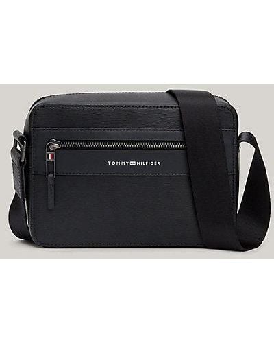 Tommy Hilfiger Premium Business Crossbody-Tasche aus Leder - Schwarz