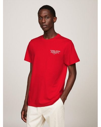Tommy Hilfiger T-shirt ajusté Essential à logo graphique - Rouge