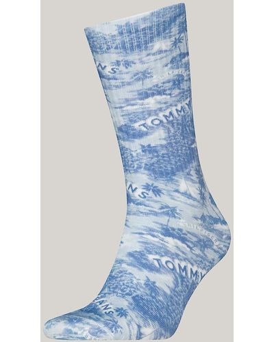 Tommy Hilfiger 1-pack Hawaiian Print Socks - Blue