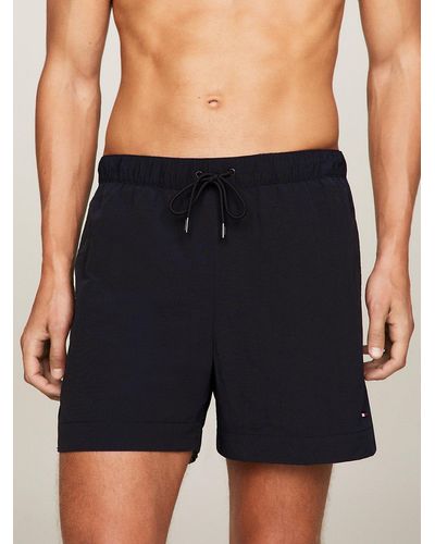 Tommy Hilfiger Th Essential Drawstring Mid Length Swim Shorts - Black