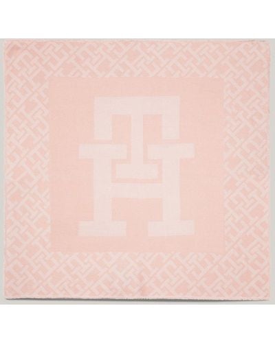 Tommy Hilfiger Essential Chic Th Monogram Large Square Scarf - Pink