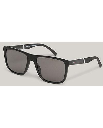 Tommy Hilfiger Rechteckige Sonnenbrille mit Piqué-Struktur - Mettallic