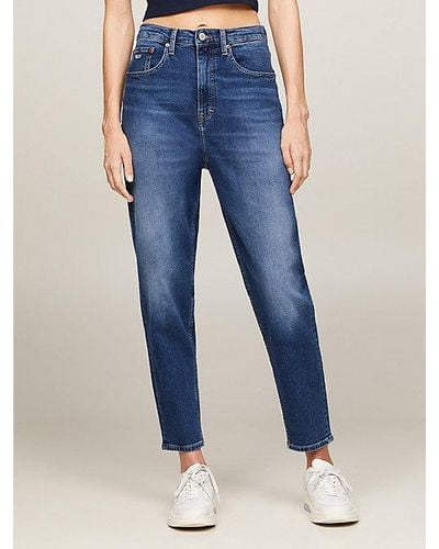Tommy Hilfiger Mom Ultra High Rise Tapered Jeans - Blauw