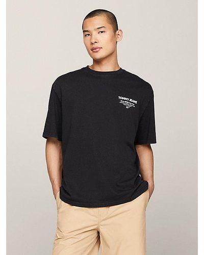 Tommy Hilfiger Essential Garment-dyed T-shirt Met Logo - Zwart