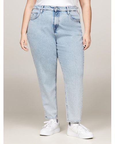 Tommy Hilfiger Curve Mom High Rise Tapered Jeans - Blue