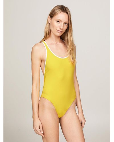 Tommy Hilfiger Essential Racerback One-piece Swimsuit - Yellow