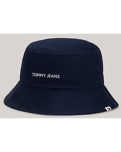 Tommy Hilfiger Sombrero de pescador con logo bordado - Azul