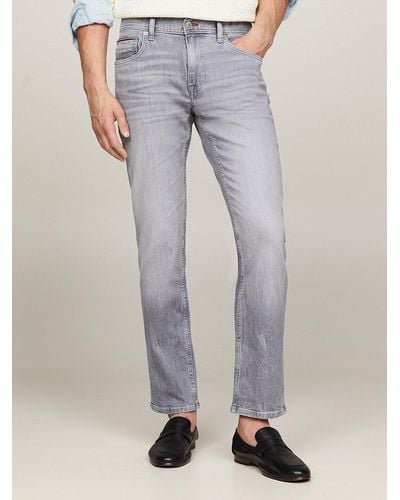 Tommy Hilfiger Denton Fitted Straight Faded Jeans - Grey
