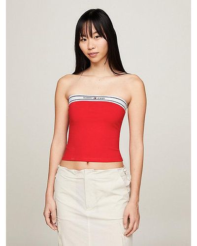 Tommy Hilfiger Pull-On Tube-Top mit Logo - Rot