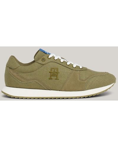 Tommy Hilfiger Embroidery Linen Runner Trainers - Green