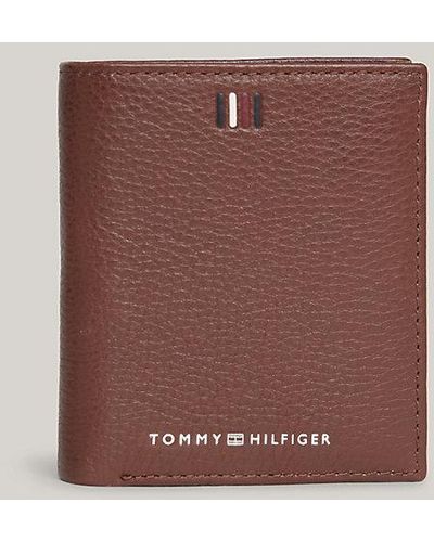 Tommy Hilfiger Leather Trifold-Brieftasche mit Logo - Braun