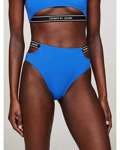 Tommy Hilfiger Parte inferior de bikini con cut-out lateral - Azul