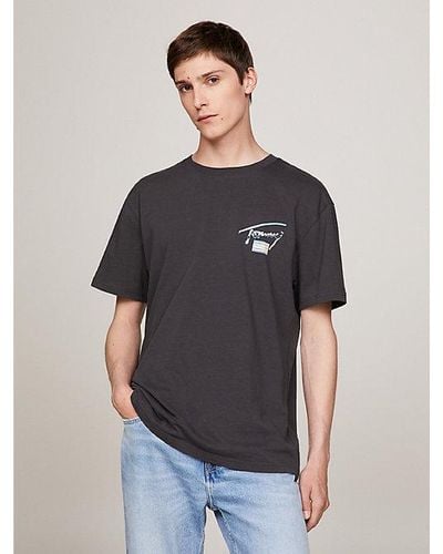 Tommy Hilfiger Camiseta con logo trasero metalizado - Gris