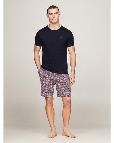 Tommy Hilfiger TH Original Pyjama mit T-Shirt und Shorts - Blau