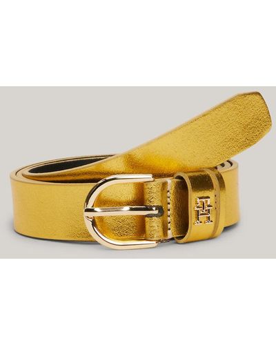 Tommy Hilfiger Essential Th Monogram Metallic Leather Belt