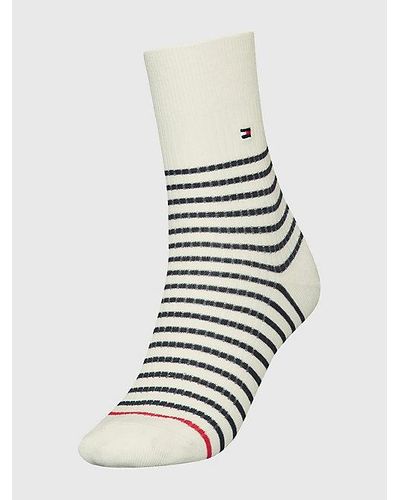 Tommy Hilfiger Calcetines Classics acanalados de rayas - Blanco