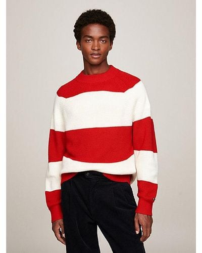 Tommy Hilfiger Relaxed Fit Trui Met Colour-blocking - Rood