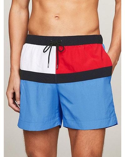 Tommy Hilfiger Bañador de medio largo con logo - Azul