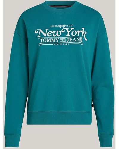 Tommy Hilfiger Varsity Logo Boxy Sweatshirt - Blue