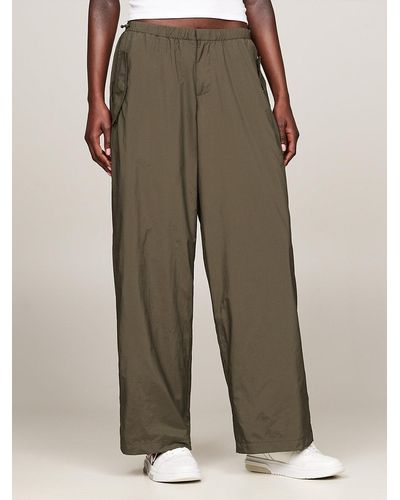 Tommy Hilfiger Flap Pocket Baggy Fit Parachute Trousers - Green