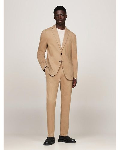 Tommy Hilfiger Washed Slim Fit Two-piece Suit - Natural