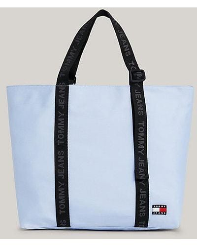 Tommy Hilfiger Essential Medium Shopper Met Repeat Logo - Blauw