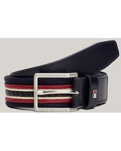 Tommy Hilfiger Cinturón de tejido trenzado y piel - Azul