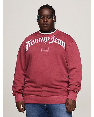 Tommy Hilfiger Plus Relaxed Fit Sweatshirt Met Logo - Rood