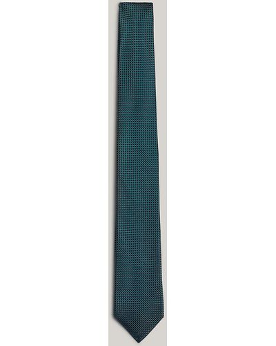Tommy Hilfiger Cravate en soie à tissage fin - Bleu