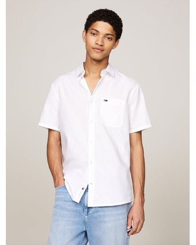 Tommy Hilfiger Short Sleeve Regular Fit Shirt - White