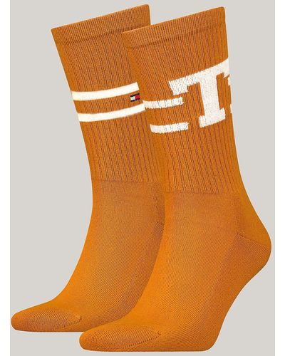 Tommy Hilfiger 2-pack Bouclé Logo Socks - Orange