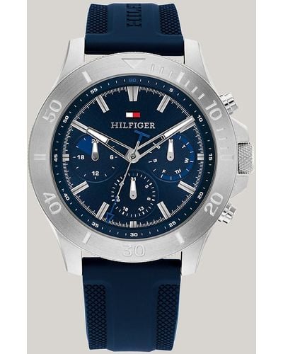 Tommy Hilfiger Blue Dial Silicone Strap Sports Watch