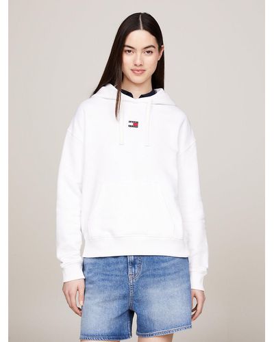 Tommy Hilfiger Badge Boxy Fit Hoody - White