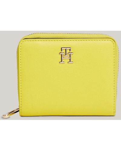 Tommy Hilfiger Iconic Medium Th Monogram Zip-around Wallet - Yellow