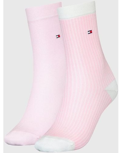 Tommy Hilfiger 2-pack Classics Ithaca Stripe Socks - Pink