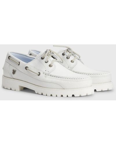 Tommy Hilfiger Disney X Tommy Leather Cleat Boat Shoes - White