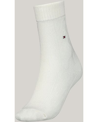 Tommy Hilfiger 1-pack Classics Cable Knit Socks - Natural