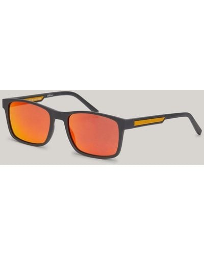 Tommy Hilfiger Contrast Logo Mirror Rectangular Sunglasses - Multicolour