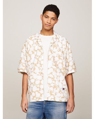 Tommy Hilfiger Floral Print Relaxed Short Sleeve Shirt - White