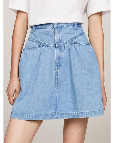 Tommy Hilfiger Minirock aus Chambray-Denim - Blau